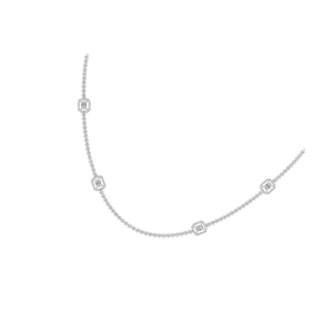 Collier avec pendentif en diamant carré en platine Pue 950 pour femmes élégantes avec longue chaîne fabriqué en Inde pour la vente en gros d'usine de cadeaux de fête OEM - Product Image 3