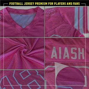 Camiseta de fútbol para hombre de alta calidad hecha a medida, uniforme de fútbol universitario de gran tamaño con cuello en V, Camiseta corta de malla transpirable - Product Image 5