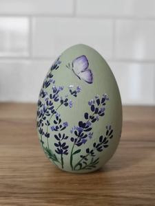 Oeufs de Pâques en bois de style religieux unique avec des fleurs Cadeaux de Pâques d'affichage à la maison en contreplaqué durable sur demande - Product Image 5