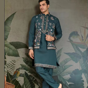 Nouveau Festival Exclusif Hommes Porter Vestral Rajwada Tenue Kurta Kothi Avec Bas Ensembles Collection - Product Image 1