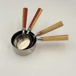 Cucharas Medidoras de Acero Inoxidable 202 para Polvo y Líquidos, con Mango de Madera y Resina, Cucharas Medidoras de Mango Largo y Corto para Polvo y Granos - Product Image 4