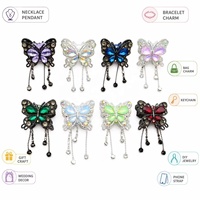 Stylo de luxe orné de strass et de perles, avec embout papillon pavé de diamants, stylo à bille DIY, ensemble cadeau pour l'école et le bureau, accessoires de perlage personnalisés