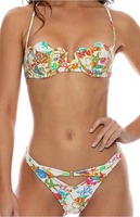 Conjunto de Bikini personalizado al por mayor, traje de baño de playa sencillo y clásico para chicas jóvenes
