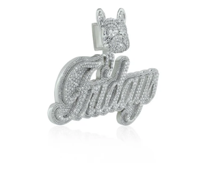 Colgante con Diamante Moissanite VVS, Plata 925, Corte Princesa, Diseño Hip Hop, Personalizado, Estilo Iced Out, Modelo 'Fridays' - Product Image 2