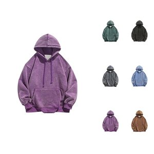 Sudaderas con capucha Vintage lavadas para hombre 2025 Sudadera con capucha básica lisa de manga larga con bolsillo Sudadera con capucha Sudaderas con capucha para hombre - Product Image 4
