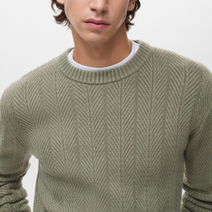 OEM/ODM chandails à col ras du cou et à manches longues pour hommes, vêtements décontractés d'hiver, logo personnalisé, pull tricoté chaud pour hommes - Product Image 2