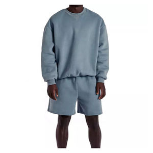 Ensemble de vêtements de sport deux pièces pour hommes, sweat-shirt et short à col rond avec logo personnalisé, costumes de jogging de style pour hommes 2026 - Product Image 6