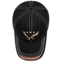 Casquettes de baseball sportives brodées en 3D avec logo personnalisé 2025, unisexe, design élégant d'aigle, vente en gros, chapeau ajustable, 100% coton