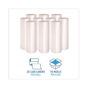 Cartón Boardwalk 250/Carton 40 In. X 48 Pulgadas Bolsas Industriales para Basura de 45 Galones, 16 Micras, Sin Núcleo, de Alta Densidad, Naturales, Comerciales - Product Image 5