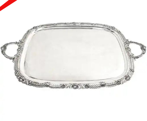 2026 Royal Design <b>Border</b> Gold Finished <b>Metal</b> Serving Tray with Easy Carrying Handle Stainless Steel Serving Tray Tabletop Decor - Product Image 4