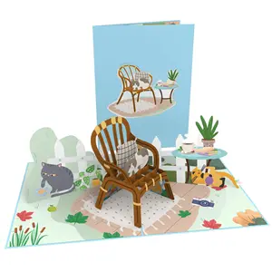 放松椅3D弹出式卡片最畅销母亲节生日3D卡片手工纸Las