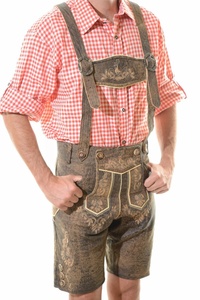 Pantalones de Cuero para Hombre, Estilo Bávaro, Color Marrón, para Oktoberfest, Pantalones Trachten, Tela de Cuero Personalizada, Piel de Vaca, Gamuza - Product Image 3