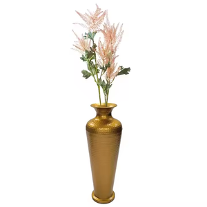 Gold <b>Metal</b> Flower <b>Vases</b> for Wedding Decor Hotel Centerpieces Indian Handicrafts Wholesale Export by decor Impex - Product Image 1