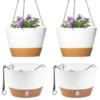 Jardinières suspendues en plastique au design minimaliste moderne avec niveau d'eau visible et trou de drainage, auto-arrosantes pour une utilisation intérieure et extérieure