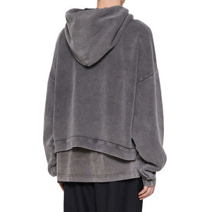 Sudadera con capucha de algodón 100% pesado de alta calidad para hombre, lavado ácido de gran tamaño con logotipo personalizado, serigrafía de alta velocidad para invierno - Product Image 2