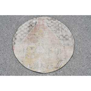 พรมขนสัตว์ตุรกีสีเบจ3.2 x 3.2ft คลาสสิกดีไซน์แบบเย็บปะติดปะต่อกันสำหรับเข้าห้องนั่งเล่นห้องนอนห้องโถงรูปสี่เหลี่ยมผืนผ้าทำจากน้ำยาง - Product Image 1