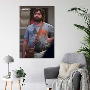 100% Cotton Jersey Hangover <b>Poster</b> One Man Wolf Pack Design with Pattern - Product Image 3