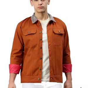 Nueva llegada Moda 2025 Chaqueta de mezclilla de lona Hombres Ropa informal de invierno de alta calidad Transpirable Precio razonable - Product Image 4