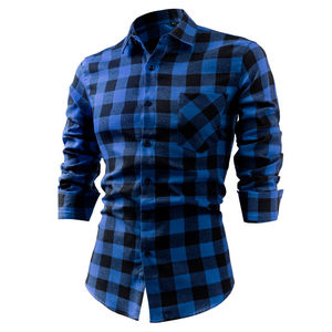 2023 chemises en flanelle de conception personnalisée de qualité supérieure pour hommes 100% chemise à col montant en coton respirant chemise en flanelle de conception personnalisée - Product Image 6