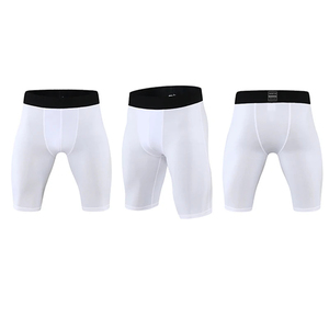 Shorts de compression sportifs respirants en tissu premium pour la gym, l'entraînement, la course à pied et le cyclisme, en polyester et élasthanne extensibles – Vente en gros - Product Image 1