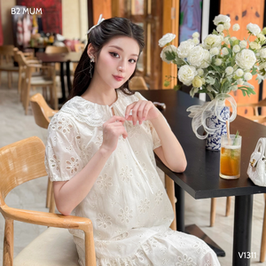 ชุดเดรสปักลายดอกไม้สำหรับเด็กผู้หญิง V1311ผ้าซับเหงื่อและรอยยับเหมาะกับฤดูร้อน - Product Image 3