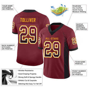 Camiseta de fútbol americano ligera personalizada de élite, uniforme transpirable de alto rendimiento para escuelas, universidades, Equipo Juvenil, día de juego - Product Image 4