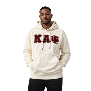 Kappa Alpha Psi Krimson Kream Chenille <b>Hoodie</b> Premium Greek Letter Fraternity Fleece Pullover - Product Image 1