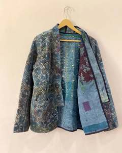 เสื้อแจ็กเก็ต gudari ทำด้วยมือของผู้หญิงเสื้อแจ็กเก็ตหนังสไตล์ชนเผ่าวินเทจแบบกลับด้านได้ - Product Image 2