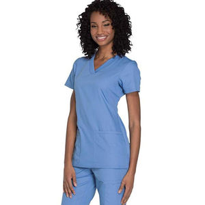 En gros Personnalisé Spandex/Polyester Toile Médical Scrubs Soins Infirmiers Uniformes Respirant Confortable Gommage Ensembles pour L'hôpital 2pcs - Product Image 5
