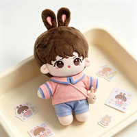 Peluche personnalisée avec oreilles de lapin, style Kawaii, avec plusieurs tenues adorables, vêtements amovibles, figurine mini Chibi