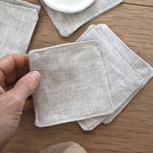 Posavasos de lino elegante de tela suave con forma cuadrada de nuevo estilo para posavasos de mesa de restaurante en casa - Product Image 1