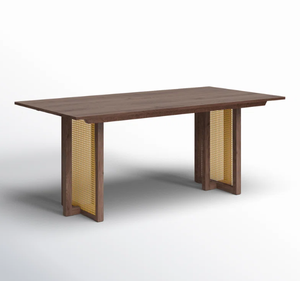 Rivya Dining <b>Table</b> Made of Solid Teak Wood Frame with Rattan and Finish Color Nc Brown <b>for</b> Indoor and Outdoor Use - Product Image 3