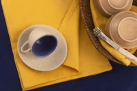 Serviettes de table 100% coton de haute qualité serviette unie tissée jaune réutilisable pour l'utilisation d'avion de mariage moderne-pour les restaurants hôtels