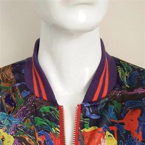 Blouson aviateur pour homme de couleur personnalisée haut de gamme, antibactérien, 100% polyester, fermeture éclair, vêtement d'extérieur décontracté, streetwear d'automne, devant - Product Image 4