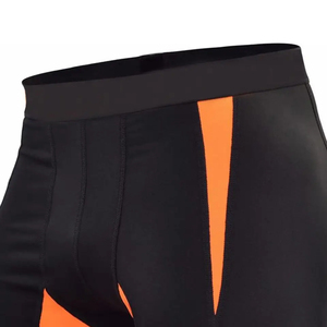 Vente en gros de leggings de yoga solides sportifs pour hommes taille moyenne élastique respirant anti-rides séchage rapide 100% short chaud en polyester - Product Image 3