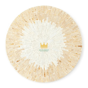 Napperon nacré accrocheur plaque de coquillage plaques de chargeur OEM pour décor de table de mariage meilleur vendeur du Vietnam - Product Image 2