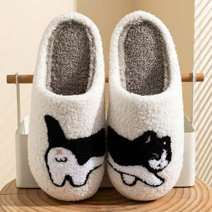 รองเท้าแตะแบบเปิดนิ้วเท้าสุดน่ารักพร้อมดีไซน์ลายแมวน้อยแสนนุ่มนวล - Product Image 2