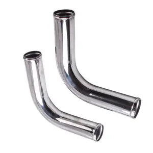 Tubo de aluminio con codo de 90 grados Universal de 3 "/76mm, tubo de intercooler, tubo de entrada de aire pulido