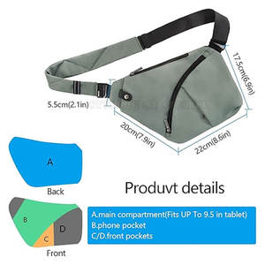 Bolso bandolera de tamaño personalizado para hombre, bandolera antirrobo, bandolera con estampado de logotipo personalizado - Product Image 4