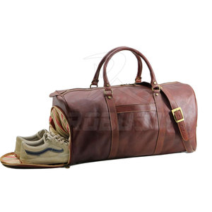 Handmade Premium Leather Duffle <b>Bag</b>-Durable Lightweight Sport Style with Polyester Lining Large Capacity & Eco-Friendly - Product Image 2