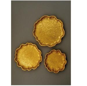 Utensilios de cocina Bandeja de fundición de aluminio decorativa en forma de Luna Decoración para el hogar Juego de 3 bandejas antiguas de latón de alta calidad - Product Image 2