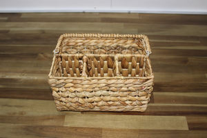 Cesta de Almacenamiento Rectangular de Jacinto de Agua Ecológica Artex Dong Thap con 3 Compartimentos y Asas (Diseño Multifuncional) - Product Image 2