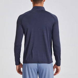 Sweat-shirt à manches longues pour homme, personnalisé, à séchage rapide, avec fermeture éclair 1/4, brodé, pour le fitness, le golf, vêtements de sport pour le printemps - Product Image 3