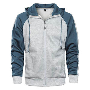 Custom Men's <b>Zip</b>-Up Long Sleeve Casual Sweatshirt 100% Polyester with Embroidered Technique Spring Drawstring <b>Pocket</b> Regular Fit - Product Image 3
