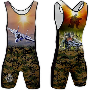 Factory OEM Wholesale Sublimation Wrestling Singlets Set Polyester Fiber <b>Mesh</b> Custom Unisex Wrestling Singlet - Product Image 1