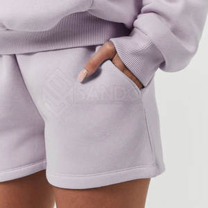 Wholesale New Design Comfortable Breathable Women Hoodie <b>Set</b> Casual Wear with <b>Short</b> <b>Tops</b> for Winter Solid Pattern - Product Image 6