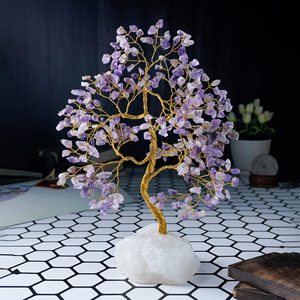 Gran oferta de la mejor calidad, árbol de cristal Natural, amatista, cristal, bonsái, árbol, cuentas de vida, piedras preciosas, Base de cuarzo rosa, forma de Navidad - Product Image 2