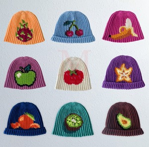 Vente en gros de bonnets côtelés en câble épais tricot unisexe casquettes jacquard Logo chapeaux à revers Logo personnalisé bonnet 2024 bonnets de haute qualité - Product Image 2