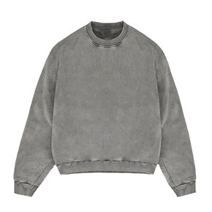 New Streetwear <b>Vintage</b> Oversized Heavyweight Dropped Shoulder Crew Neck Pullover Oversized Acid Wash Men <b>Sweatshirt</b> For Men - Product Image 4