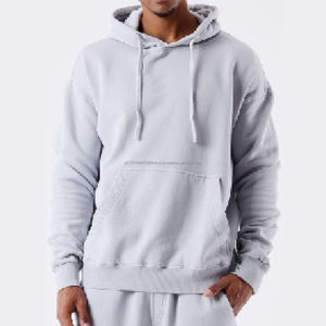 Ensemble survêtement pour homme, sweat-shirt à capuche et pantalon de survêtement personnalisés avec impression sérigraphique, 100% coton - Product Image 2